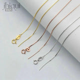 925 Silver Box Chain 40/45CM DIY Pearl Bead Necklace Findings