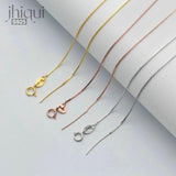 925 Silver Box Chain 40/45CM DIY Pearl Bead Necklace Findings