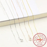925 Silver Box Chain 40/45CM DIY Pearl Bead Necklace Findings