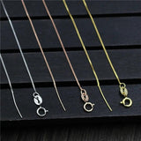 925 Silver Box Chain 40/45CM DIY Pearl Bead Necklace Findings
