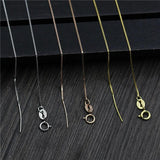 925 Silver Box Chain 40/45CM DIY Pearl Bead Necklace Findings
