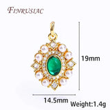 Rhombus Pendant with Pearls and Zircon Charms