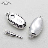 925 Sterling Silver Bean Buckle Clasps Claw Jewelry Making Findings