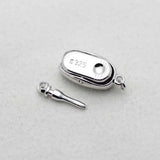 925 Sterling Silver Bean Buckle Clasps Claw Jewelry Making Findings