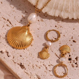 Natural Freshwater Pearl Shell Pendant Necklace Women High-quality Jewelry