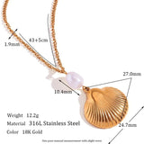 Natural Freshwater Pearl Shell Pendant Necklace Women High-quality Jewelry
