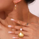 Natural Freshwater Pearl Shell Pendant Necklace Women High-quality Jewelry