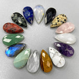 Water Drop Shape Stone Pendant 13x25mm Amazonite Lapis Jade Charms