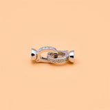 925 Silver Zircon Pearl Bracelet Necklace Connecting Buckle DIY Buttonhead