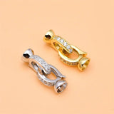 925 Silver Zircon Pearl Bracelet Necklace Connecting Buckle DIY Buttonhead