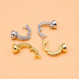 925 Silver Zircon Pearl Bracelet Necklace Connecting Buckle DIY Buttonhead
