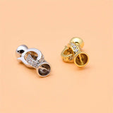 925 Silver Zircon Pearl Bracelet Necklace Connecting Buckle DIY Buttonhead