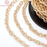 1Meter Width 6MM 24K Brass Beads Round Chains for Necklace Bracelet