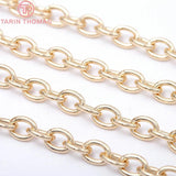 1Meter Width 6MM 24K Brass Beads Round Chains for Necklace Bracelet