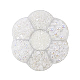 Mixed Size 7 Grid Box Half Pearl Flat Bottom AB Pearl Accessories