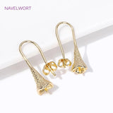 18K Plated French Trumpet Earring Hooks for DIY Women Jewelry Making