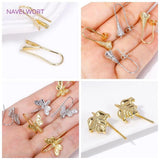18K Plated French Trumpet Earring Hooks for DIY Women Jewelry Making