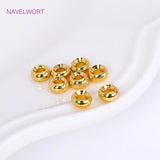 18K Plated Concave Spacer Beads Round Smooth DIY Making Findings