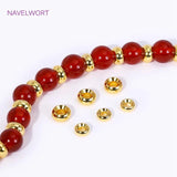 18K Plated Concave Spacer Beads Round Smooth DIY Making Findings