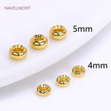 18K Plated Concave Spacer Beads Round Smooth DIY Making Findings