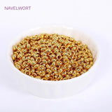 18K Plated Concave Spacer Beads Round Smooth DIY Making Findings