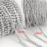1M Stainless Steel Crystal Rhinestone Chain Sew-On Glue-On Trim Cup Chains