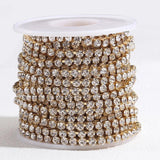 1M Stainless Steel Crystal Rhinestone Chain Sew-On Glue-On Trim Cup Chains