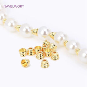 18K Plated Brass Small Bead Caps Cone Tassel Cap DIY Jewelry Making