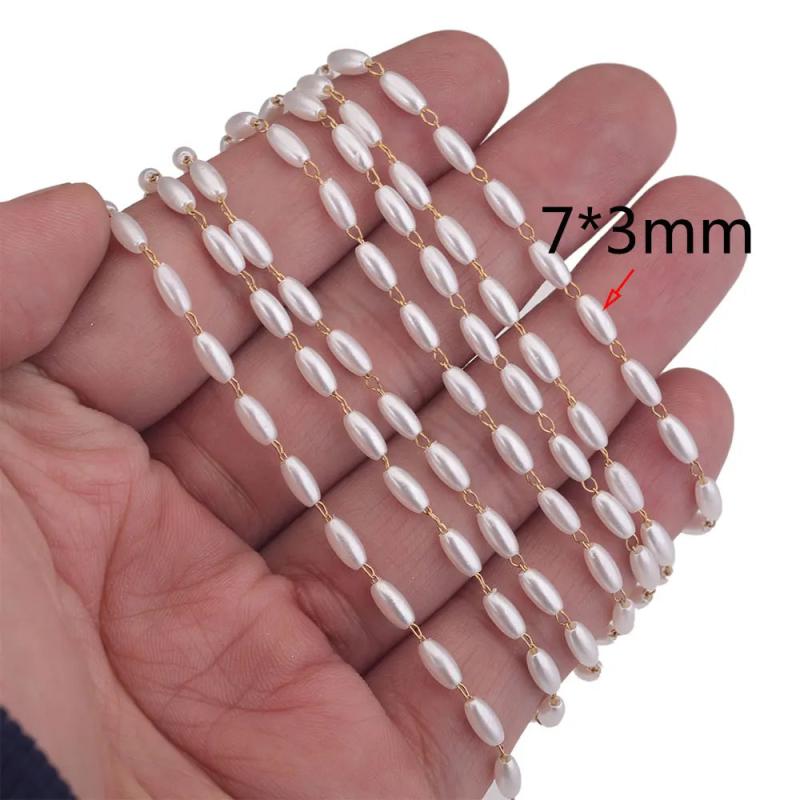 2M Bead Chain Pearl Necklace Stainless Steel Jewelry Making Components