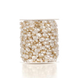 1M Stainless Steel Heart Pearl Beads Chain for DIY Jewelry Making