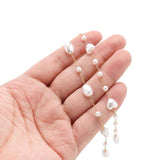 1M Stainless Steel Heart Pearl Beads Chain for DIY Jewelry Making