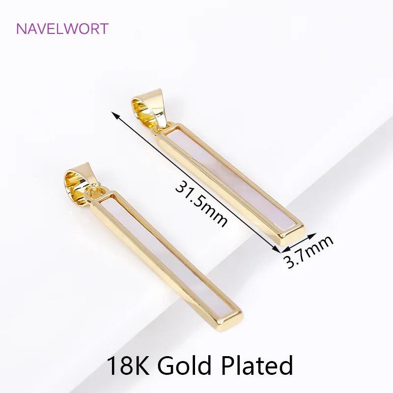 18K Plated Shell Charms Pendants for DIY Jewelry Making