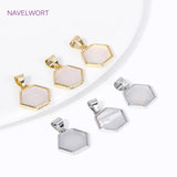 18K Plated Shell Charms Pendants for DIY Jewelry Making