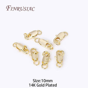18K Plated Lobster Clasp with 2 Rings for DIY Jewelry
