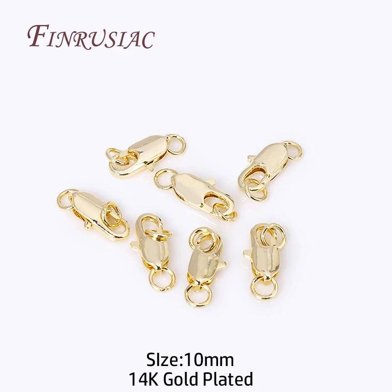 18K Plated Lobster Clasp with 2 Rings for DIY Jewelry