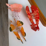 Ocean Animal Hair Clip for Women, Shrimp Crab Shape Barrette