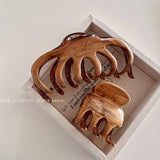 Wood Resin Grab Hair Clip Winter Hairpin Shark Clip Hair Claw Women Hair Accesso