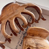 Wood Resin Grab Hair Clip Winter Hairpin Shark Clip Hair Claw Women Hair Accesso