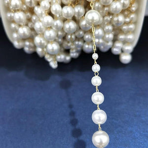 1 Meter Pearl Beaded Chain Metal Copper Necklace Chains for Jewelry Making