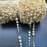 1 Meter Pearl Beaded Chain Metal Copper Necklace Chains for Jewelry Making