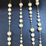 1 Meter Pearl Beaded Chain Metal Copper Necklace Chains for Jewelry Making