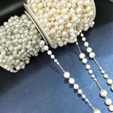 1 Meter Pearl Beaded Chain Metal Copper Necklace Chains for Jewelry Making