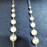 1 Meter Pearl Beaded Chain Metal Copper Necklace Chains for Jewelry Making