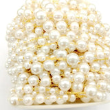 1 Meter Pearl Beaded Chain Metal Copper Necklace Chains for Jewelry Making