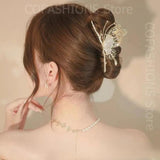 Vintage Diamond Pearl Hair Clip Hair Accessories