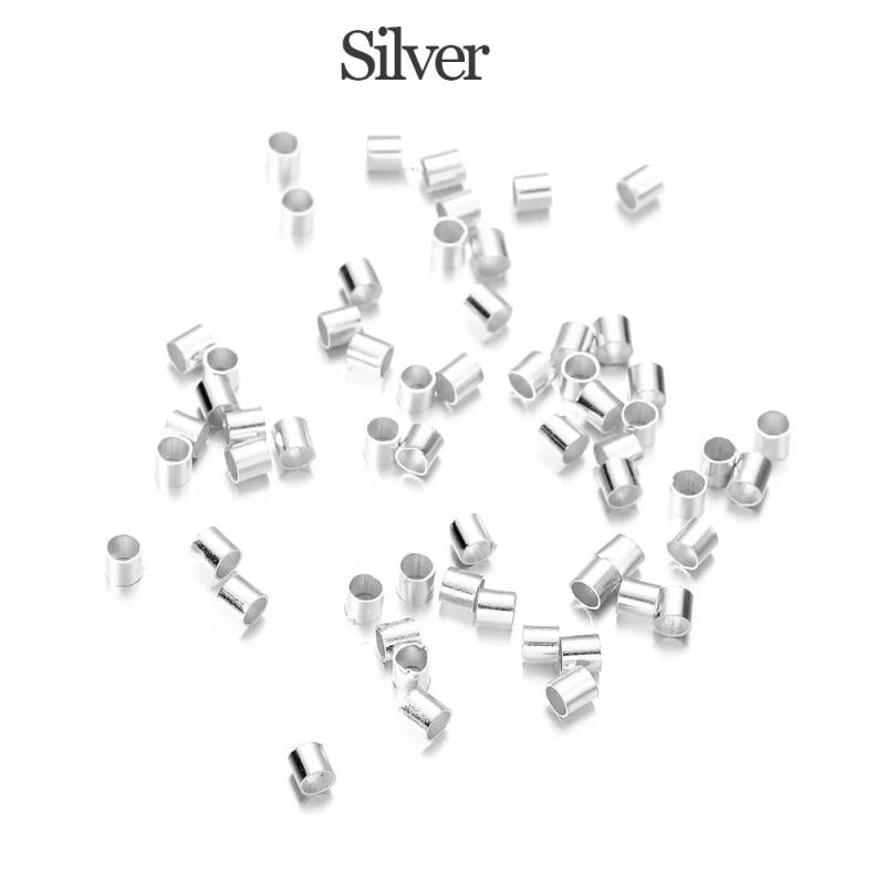500pcs Copper Tube Crimp End Beads Stopper Spacer for Jewelry Making