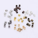 500pcs Copper Tube Crimp End Beads Stopper Spacer for Jewelry Making
