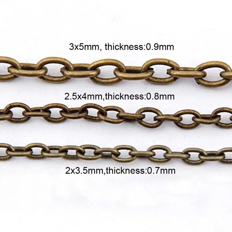 10m Antique Bronze Necklace Chains Brass Bulk DIY Jewelry Making