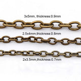 10m Antique Bronze Necklace Chains Brass Bulk DIY Jewelry Making