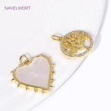 18K Plated Zircon Round Life Tree Heart Pendant